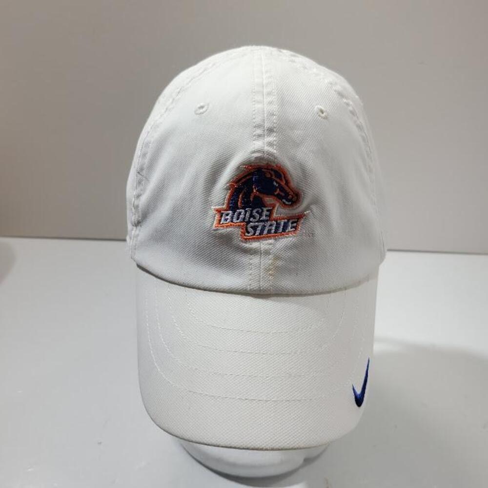 Boise State Broncos Hat Cap Strap Back White NCAA Football Nike Mens College